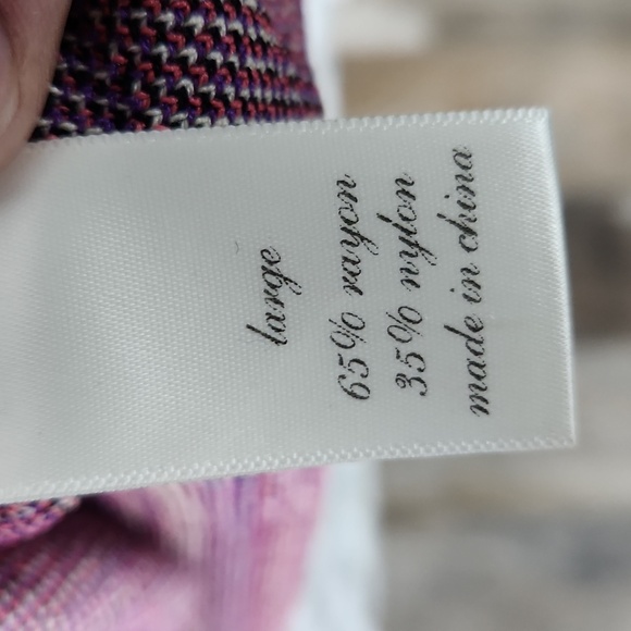 Miami boho print knit dress NWT pink purple black Aztec shirt sleeve L - Picture 4 of 7